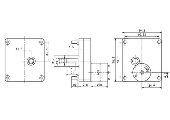 28mm 24v 7.73W Silver GEAR MOTOR High Torque Brush Gear DC Motor για προσαρμογή