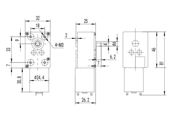 Συνεχή ρεύμα 12v 24v βούρτσα DC ηλεκτρικός κινητήρας 28mm 3.79W/7.73W με Worm Gear