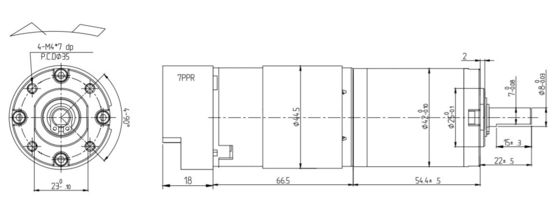 Μόνιμος μαγνήτης 42mm 10,4w Βούρτσιστος κινητήρας συνεχούς ρεύματος για υψηλής ισχύος πλανητική συσκευή 12v 24v