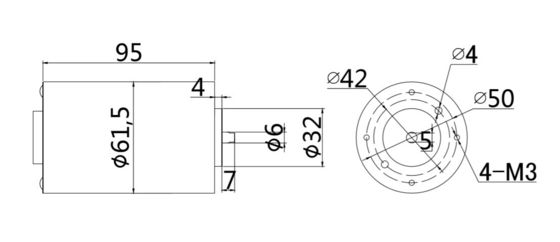 61mm 24v 60W Βουρτσισμένος ηλεκτρικός κινητήρας συνεχούς ρεύματος με εμπρός και πίσω YLP 80BL-154-3