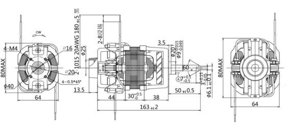 208-230 / 240 V Ηλεκτρικός 76mm 100w Μεγάλη ροπή 12000rpm Οικουμενικός ηλεκτρικός κινητήρας