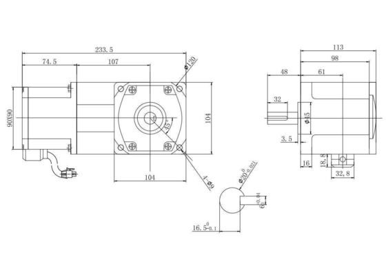24V 48V 90mm δεξιά γωνία Gear DC ηλεκτρικός κινητήρας τροχαίου με συνεχές ρεύμα 11A