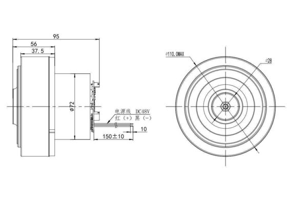 110mm Διαμέτρου IE 1 40000rpm 58w 220v DC Ηλεκτρικός κινητήρας για διάδρομο διάδρομο