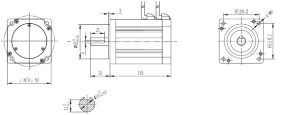 48V 220W Silver Brushless DC Treadmill Motor για γυμναστική YLP 80BL-154-3