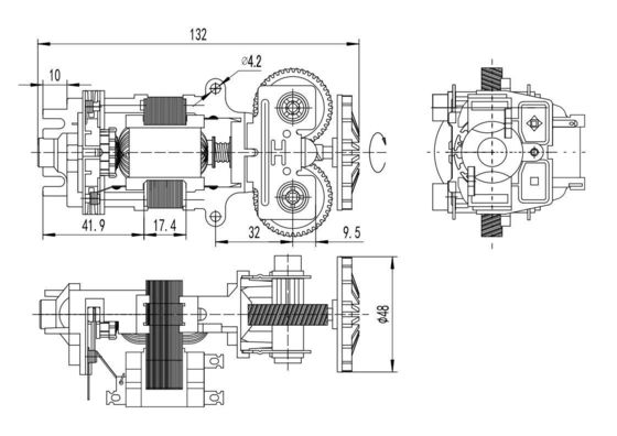 54mm AC Universal Motor High Speed Single-Phase Treadmill Μηχανή κινητήρα 200W 110V 75dB