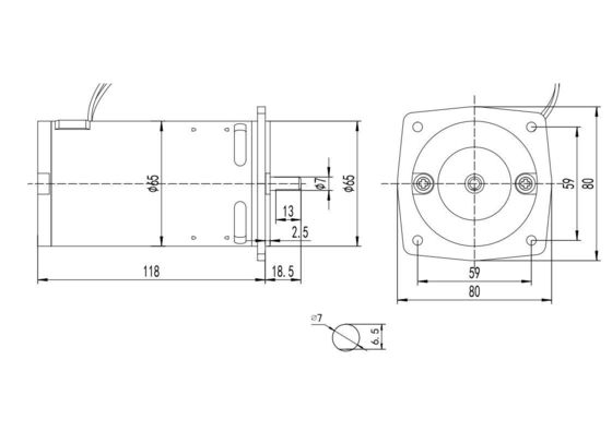 Πλήρως κλειστή αντίστροφη περιστροφή 150W 110V 220V κινητήρας εναλλασσόμενου ρεύματος για μηχανή πεζοδρόμου 65mm