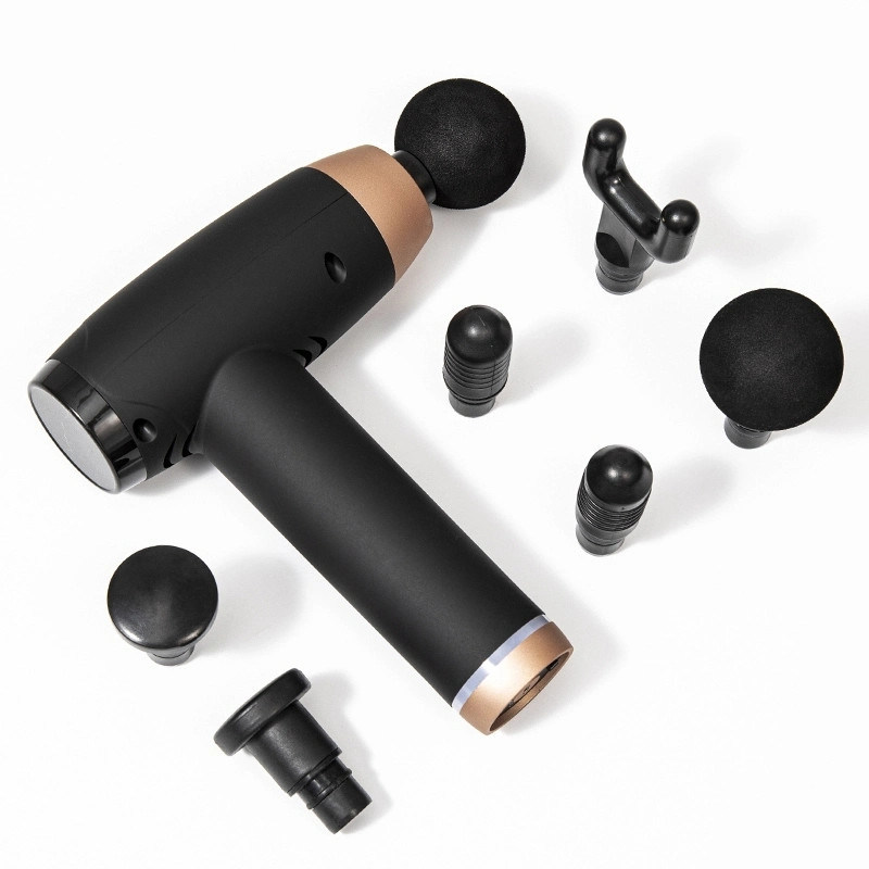 Ελκτρικό όπλο μασάζ με 6 κεφαλές 30 ταχύτητες LCD οθόνη και φόρτιση USB 1kg